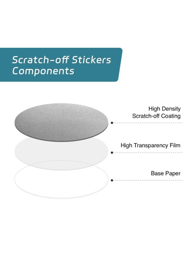 Peachjoy 300pcs Scratch Off Stickers, 2.5cm Round Circle Scratch Off Labels Self Adhesive for Lottery Tickets DIY, Raffle Card Creating (Silver) - Image 3